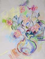 Strauß Rosen mit nuanciert farbigem Hintergrund