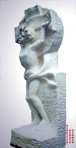 Although it is a stone sculpture, the material of the dress seems to fly in the wind like in a dance